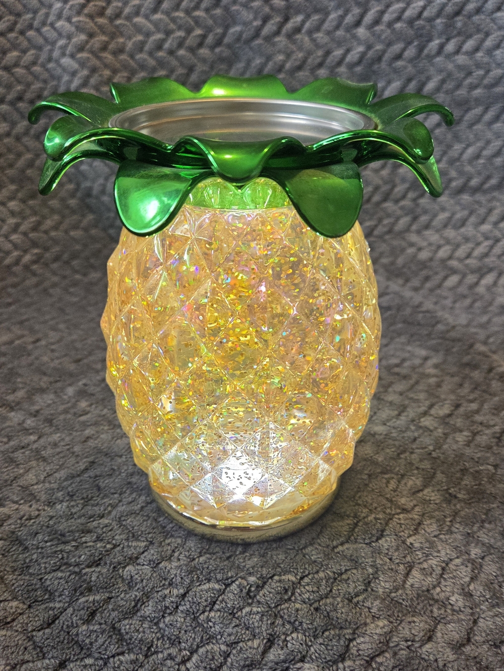 Pineapple Glitter Light Up Bath Body Works Candle Holder Fully Functional Single